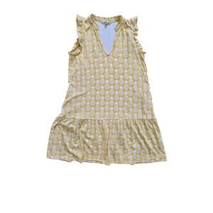Boden Daisy Jersey Short‎ Tier Yellow Pineapple Summer Sun Coverup Dress Size 6